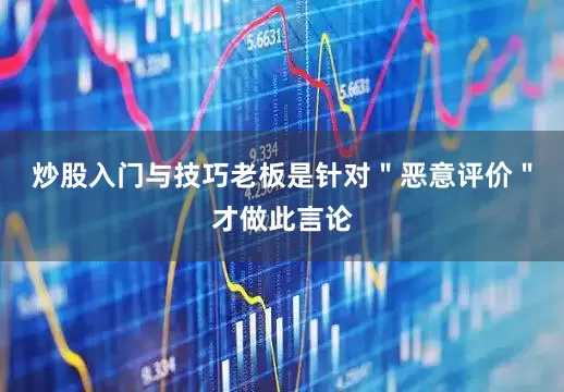 炒股入门与技巧老板是针对＂恶意评价＂才做此言论